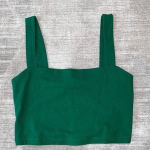 green cropped tank top